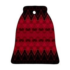 Boho Red Black Pattern Ornament (bell) by SpinnyChairDesigns