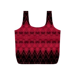 Boho Red Black Pattern Full Print Recycle Bag (s) by SpinnyChairDesigns