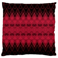 Boho Red Black Pattern Large Flano Cushion Case (one Side)