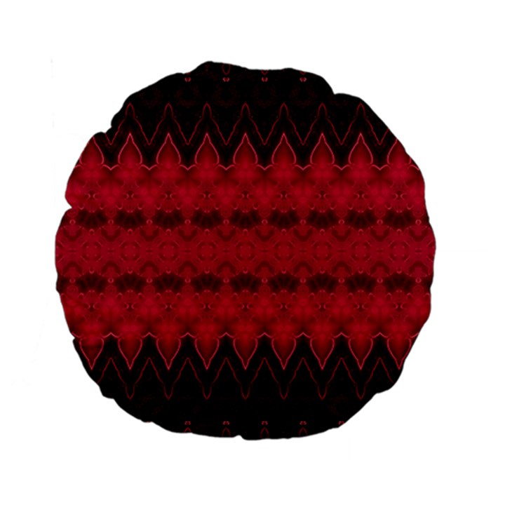 Boho Red Black Pattern Standard 15  Premium Flano Round Cushions