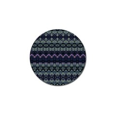 Boho Navy Teal Violet Stripes Golf Ball Marker (4 Pack) by SpinnyChairDesigns