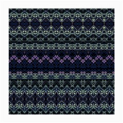 Boho Navy Teal Violet Stripes Medium Glasses Cloth (2 Sides) by SpinnyChairDesigns