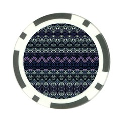 Boho Navy Teal Violet Stripes Poker Chip Card Guard by SpinnyChairDesigns