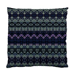 Boho Navy Teal Violet Stripes Standard Cushion Case (one Side) by SpinnyChairDesigns