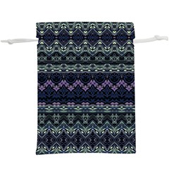 Boho Navy Teal Violet Stripes  Lightweight Drawstring Pouch (xl) by SpinnyChairDesigns