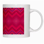 Boho Aztec Stripes Rose Pink White Mugs Right