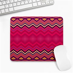 Boho Aztec Stripes Rose Pink Large Mousepads by SpinnyChairDesigns