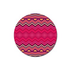 Boho Aztec Stripes Rose Pink Magnet 3  (round) by SpinnyChairDesigns