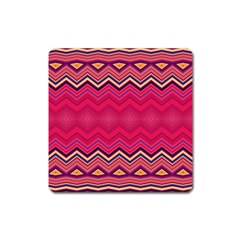 Boho Aztec Stripes Rose Pink Square Magnet by SpinnyChairDesigns