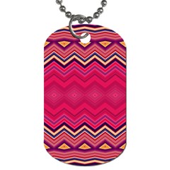 Boho Aztec Stripes Rose Pink Dog Tag (one Side) by SpinnyChairDesigns