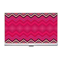 Boho Aztec Stripes Rose Pink Business Card Holder by SpinnyChairDesigns