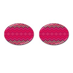 Boho Aztec Stripes Rose Pink Cufflinks (oval) by SpinnyChairDesigns