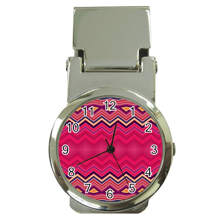 Boho Aztec Stripes Rose Pink Money Clip Watches