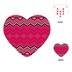 Boho Aztec Stripes Rose Pink Playing Cards Single Design (heart) by SpinnyChairDesigns