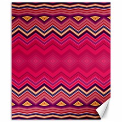 Boho Aztec Stripes Rose Pink Canvas 8  X 10  by SpinnyChairDesigns