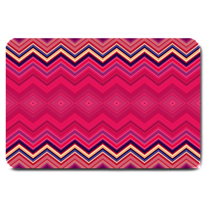 Boho Aztec Stripes Rose Pink Large Doormat 