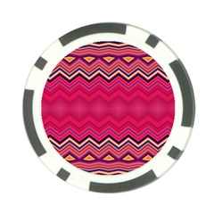 Boho Aztec Stripes Rose Pink Poker Chip Card Guard by SpinnyChairDesigns