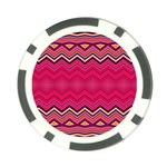 Boho Aztec Stripes Rose Pink Poker Chip Card Guard Front