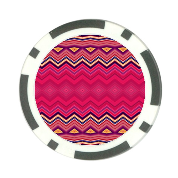 Boho Aztec Stripes Rose Pink Poker Chip Card Guard