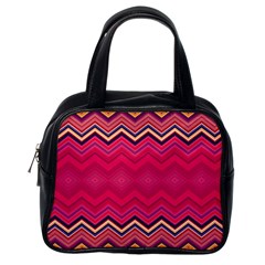 Boho Aztec Stripes Rose Pink Classic Handbag (one Side) by SpinnyChairDesigns