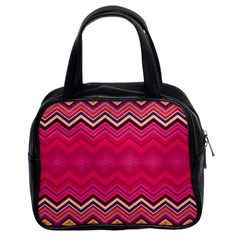 Boho Aztec Stripes Rose Pink Classic Handbag (two Sides) by SpinnyChairDesigns