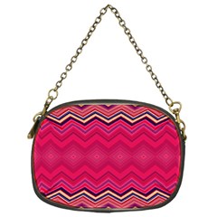 Boho Aztec Stripes Rose Pink Chain Purse (one Side) by SpinnyChairDesigns