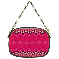 Boho Aztec Stripes Rose Pink Chain Purse (two Sides) by SpinnyChairDesigns