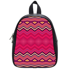 Boho Aztec Stripes Rose Pink School Bag (small) by SpinnyChairDesigns