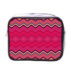 Boho Aztec Stripes Rose Pink Mini Toiletries Bag (one Side) by SpinnyChairDesigns