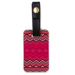 Boho Aztec Stripes Rose Pink Luggage Tag (one Side) by SpinnyChairDesigns