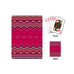 Boho Aztec Stripes Rose Pink Playing Cards Single Design (mini) by SpinnyChairDesigns