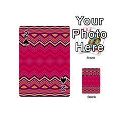 Boho Aztec Stripes Rose Pink Playing Cards 54 Designs (mini) by SpinnyChairDesigns