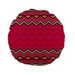 Boho Aztec Stripes Rose Pink Standard 15  Premium Flano Round Cushions Front