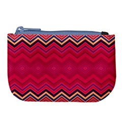 Boho Aztec Stripes Rose Pink Large Coin Purse by SpinnyChairDesigns