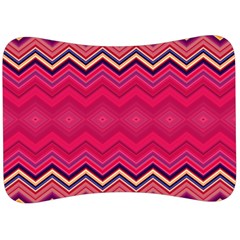 Boho Aztec Stripes Rose Pink Velour Seat Head Rest Cushion by SpinnyChairDesigns