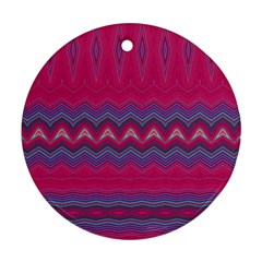 Magenta Blue Stripes Ornament (round) by SpinnyChairDesigns