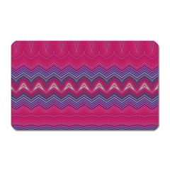 Magenta Blue Stripes Magnet (Rectangular)