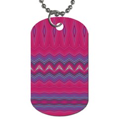 Magenta Blue Stripes Dog Tag (Two Sides)