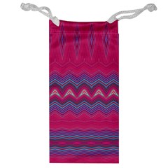 Magenta Blue Stripes Jewelry Bag