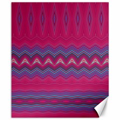 Magenta Blue Stripes Canvas 8  X 10  by SpinnyChairDesigns