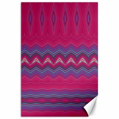 Magenta Blue Stripes Canvas 24  X 36  by SpinnyChairDesigns