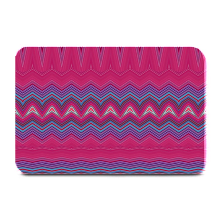 Magenta Blue Stripes Plate Mats