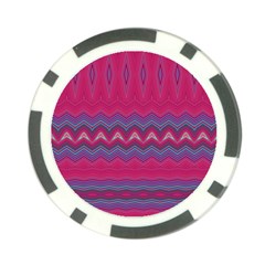 Magenta Blue Stripes Poker Chip Card Guard (10 pack)