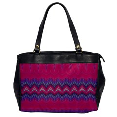 Magenta Blue Stripes Oversize Office Handbag by SpinnyChairDesigns