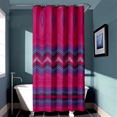 Magenta Blue Stripes Shower Curtain 36  x 72  (Stall) 