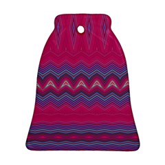 Magenta Blue Stripes Bell Ornament (two Sides)