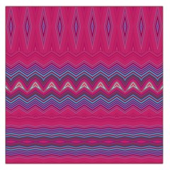 Magenta Blue Stripes Large Satin Scarf (square) by SpinnyChairDesigns