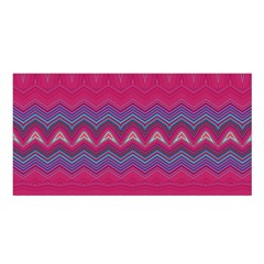 Magenta Blue Stripes Satin Shawl