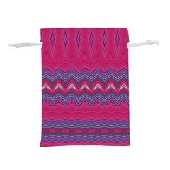 Magenta Blue Stripes Lightweight Drawstring Pouch (L)