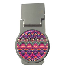 Boho Colorful Pattern Money Clips (round)  by SpinnyChairDesigns